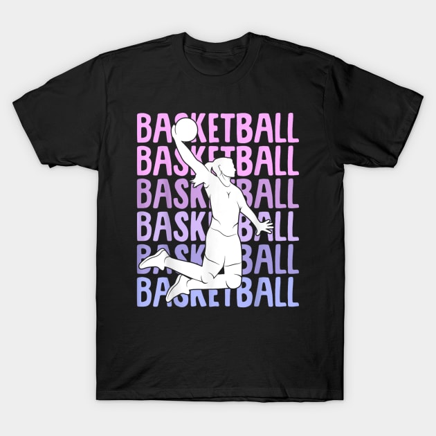 Basketball Girl Women Girls Kids T-Shirt by Palette Harbor